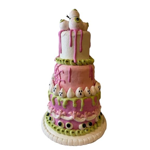 3 Tier Pink Halloween Faux Cake by Ghoulish 22" High - Picture 1 of 3